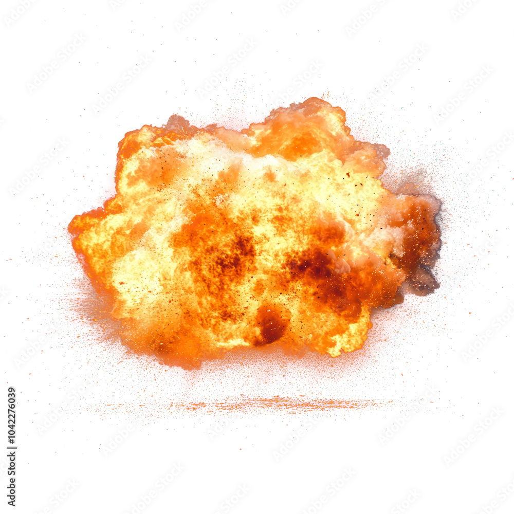 PNG Fiery explosion with dark background PNG Fiery explosion with dark background