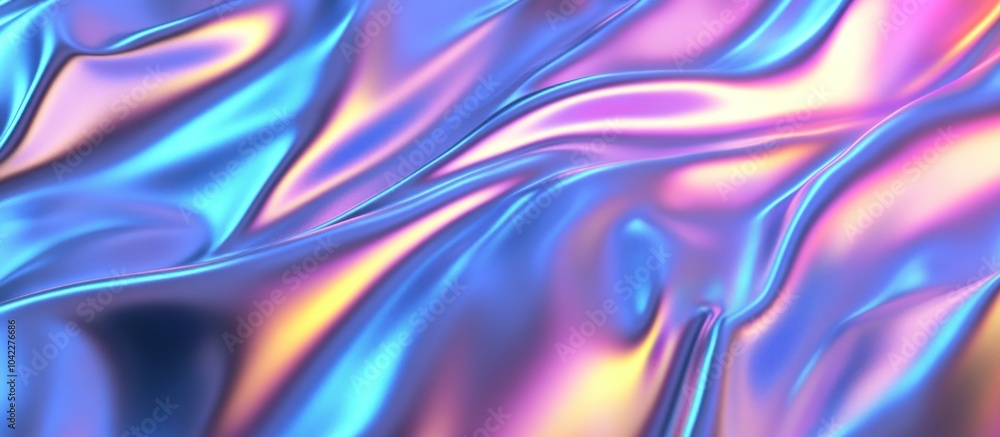 Abstract holographic iridescent background with wavy lines and smooth flowing shapes. Abstract holographic iridescent background with wavy lines and smooth flowing shapes.