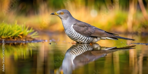 Reflection of Colin the Cuckoo at Thursley Nature Reserve in Surrey photo