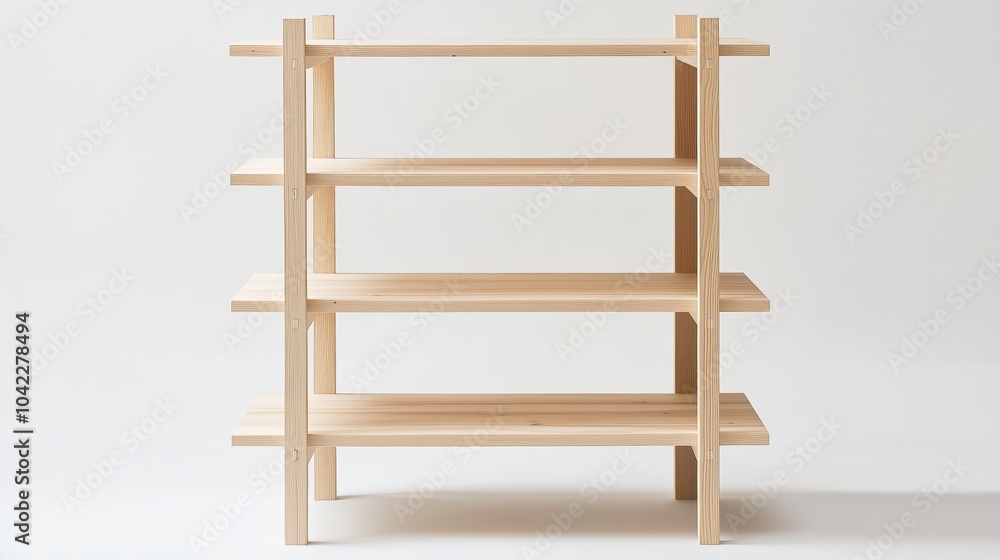 Minimalist Wooden Shelving Unit with Open Design Minimalist Wooden Shelving Unit with Open Design