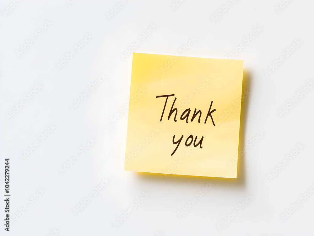 A yellow sticky note with the words A yellow sticky note with the words