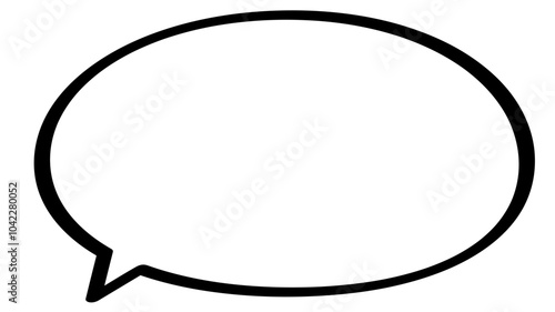 吹き出し　ベクター　単体　丸　楕円　手書き　マーカー風　白　黒縁