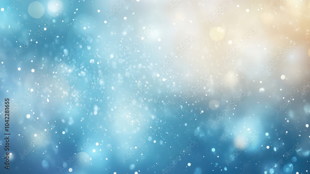 Fototapeta premium Soft blue and white gradients with glowing particles and sparkles creating a fresh backdrop