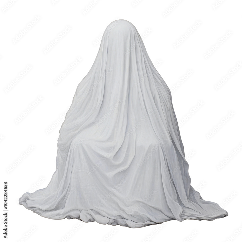White Cloth Draped Over Figure. White Cloth Draped Over Figure.