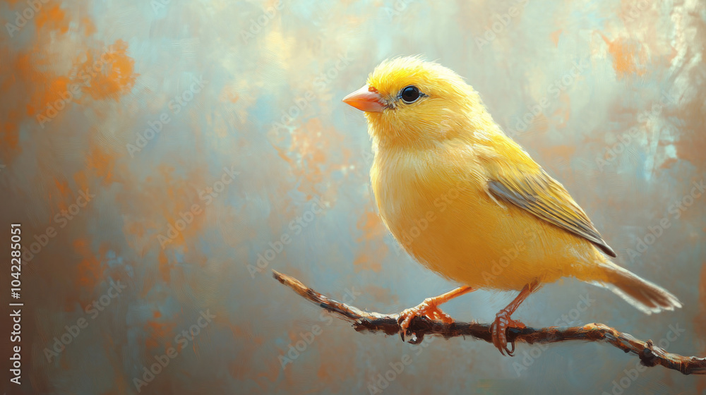 Sketch of Canary Sitting on Finger - Digital Raster Illustration with Vibrant Colors Sketch of Canary Sitting on Finger - Digital Raster Illustration with Vibrant Colors