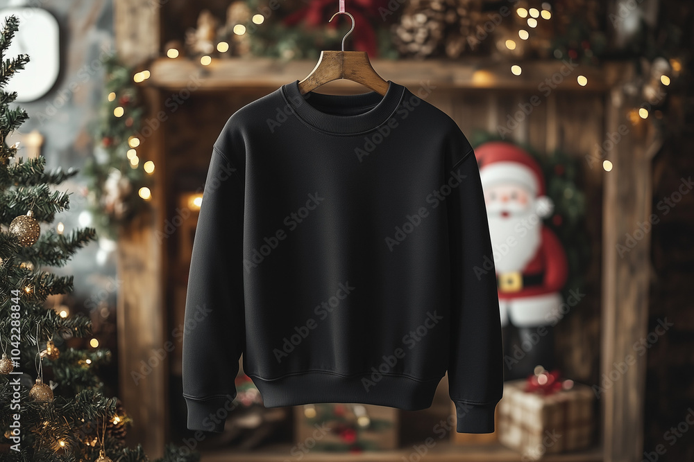 Fototapeta premium black sweatshirt mockup Christmas background
