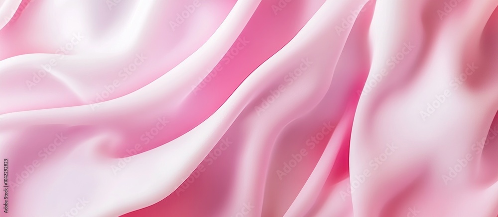 Fototapeta premium Soft pink satin fabric with gentle folds and wrinkles.