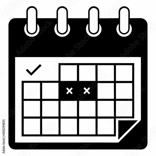 Calendar, schedule black color vector illustration