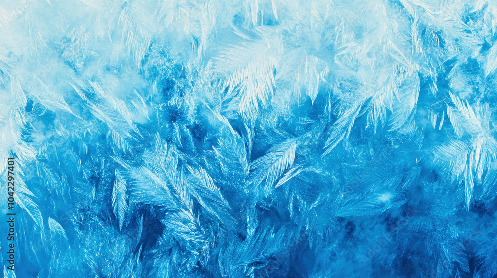 Flowing icy textures and crystalline patterns create a festive Christmas backdrop in shades of blue Flowing icy textures and crystalline patterns create a festive Christmas backdrop in shades of blue