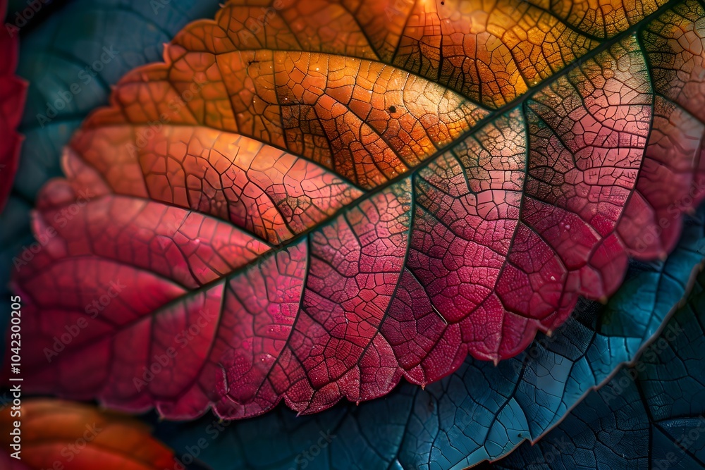Obraz premium A close up photo of a colorful leaf