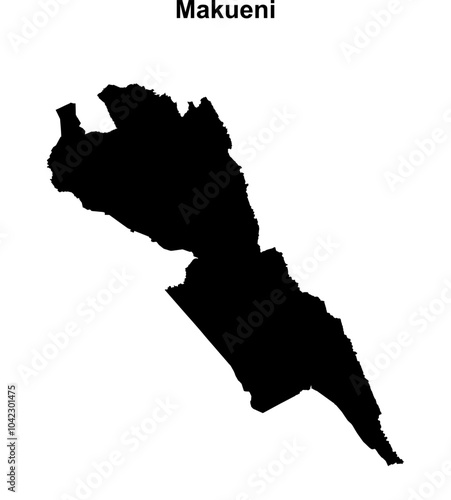 Makueni county blank outline map photo