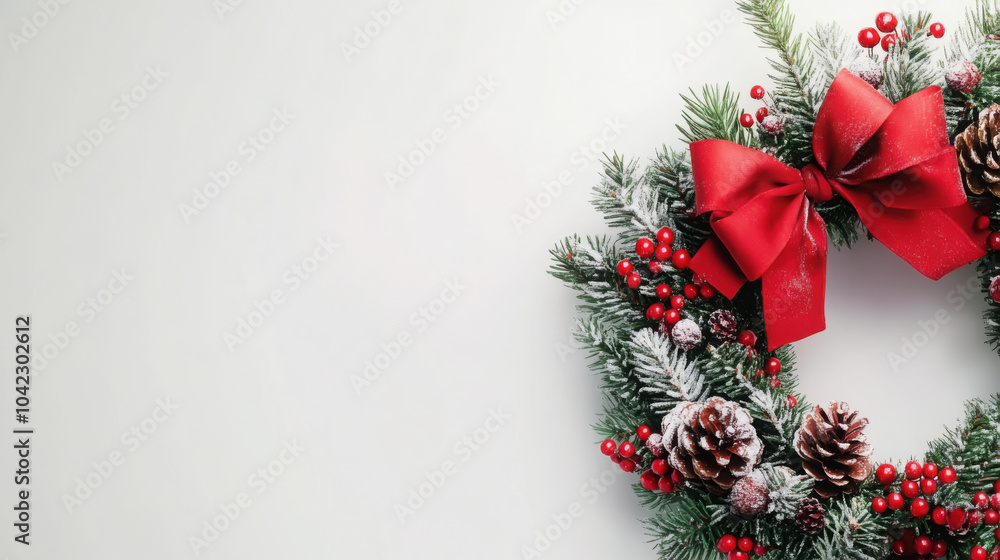 Festive christmas card design featuring traditional holiday wreath Festive christmas card design featuring traditional holiday wreath