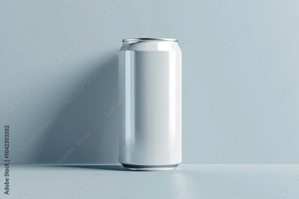 Clean and modern vector design of a white aluminum drink can, featuring smooth lines and precise detailing, isolated on a light gradient background Clean and modern vector design of a white aluminum drink can, featuring smooth lines and precise detailing, isolated on a light gradient background