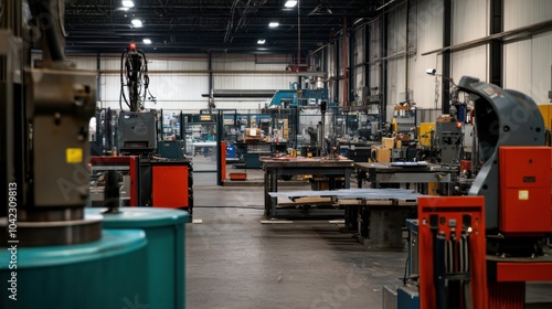 Factory setting showing workpieces and jig fixture for robotic welding