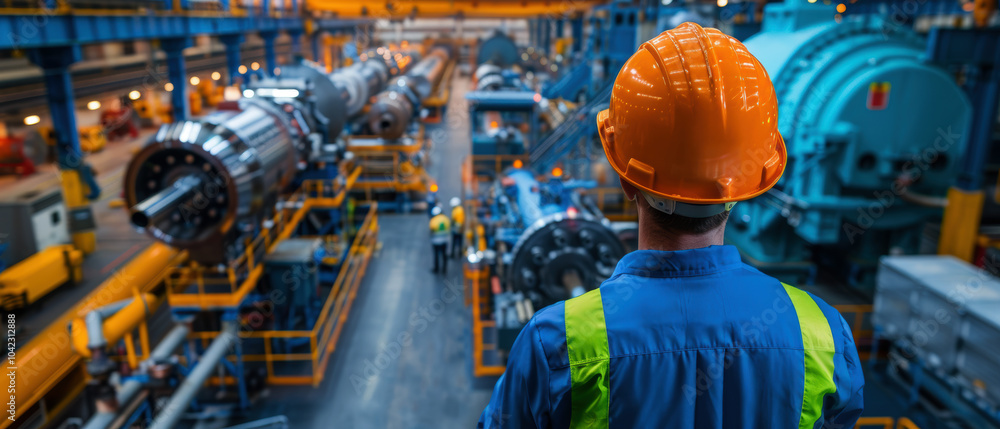Technicians Setting Up Production Line in Industrial Facility Technicians Setting Up Production Line in Industrial Facility