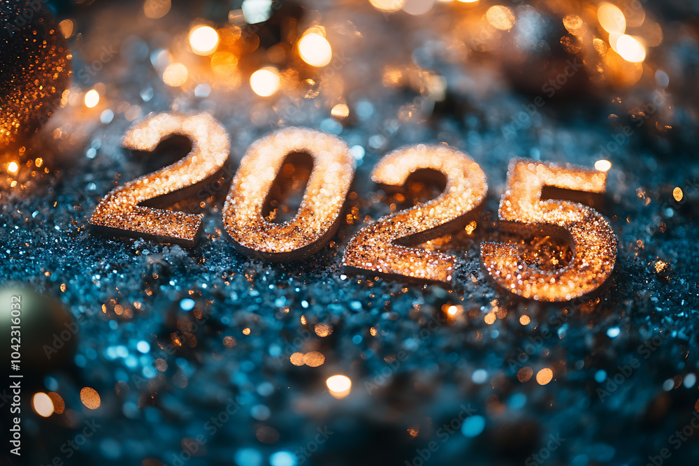 A beautifully lit sign displaying the year 2025 stands out against a backdrop of snow-covered evergreen branches, creating a magical winter atmosphere with twinkling lights. A beautifully lit sign displaying the year 2025 stands out against a backdrop of snow-covered evergreen branches, creating a magical winter atmosphere with twinkling lights.