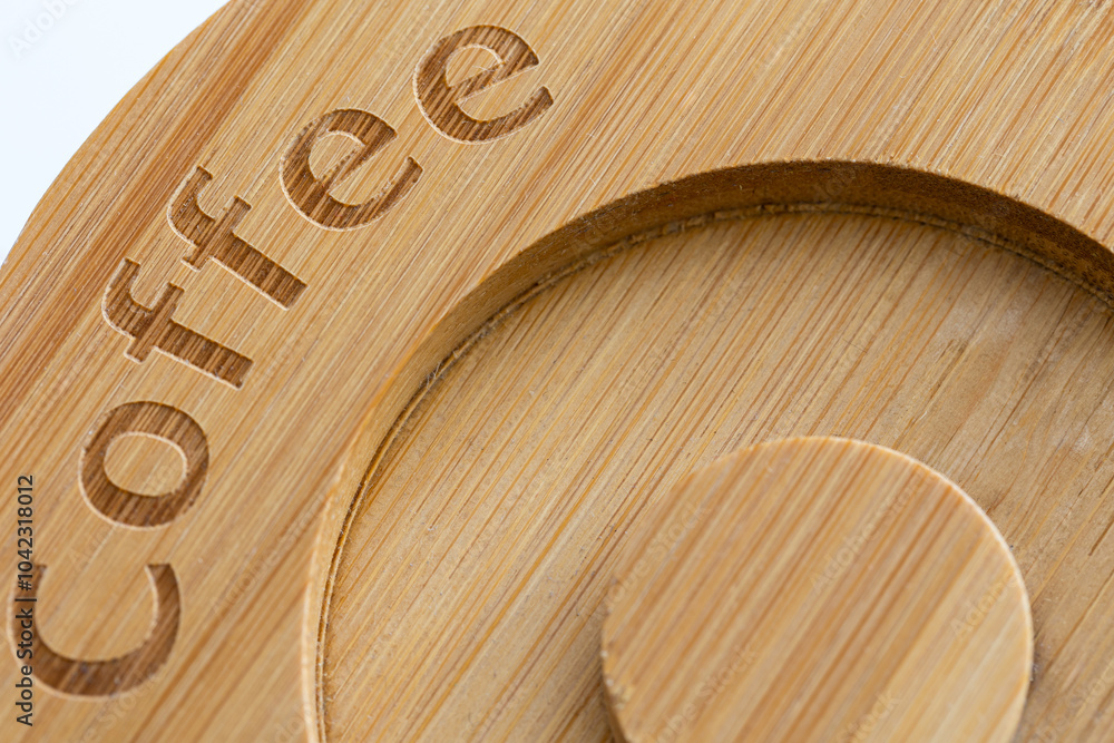 Light bamboo lid with the word