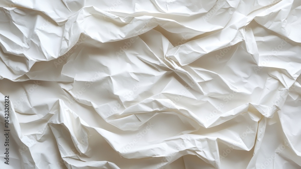 Obraz premium white crumpled paper background texture pattern overlay
