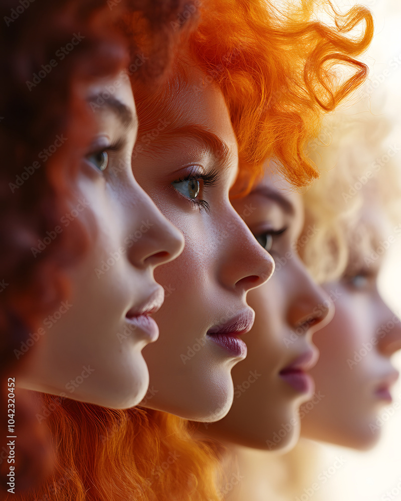 Obraz premium Visages de femmes vus de profil