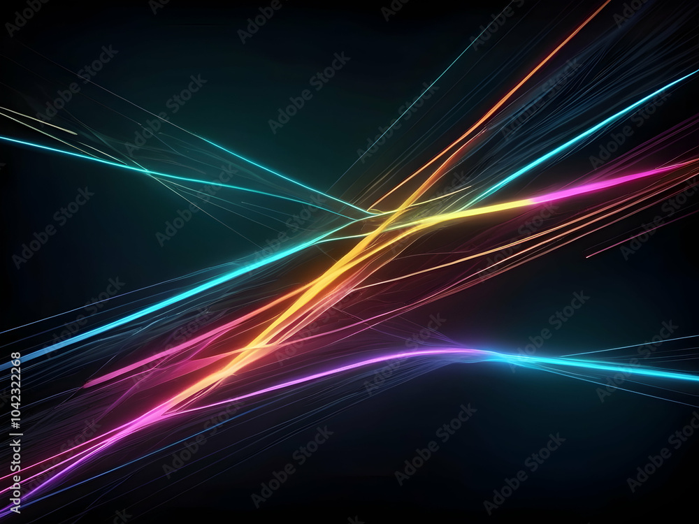 Abstract digital art of glowing lines Abstract digital art of glowing lines
