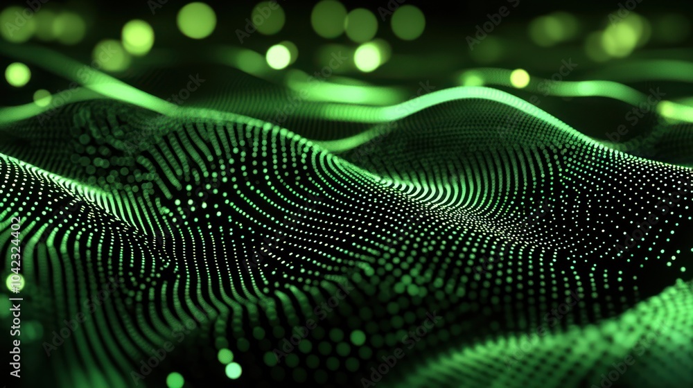 Abstract Green Digital Waves Abstract Green Digital Waves
