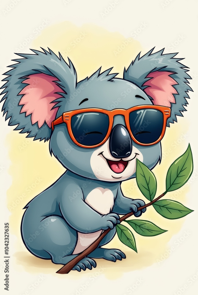 Fototapeta premium Koala mit Zweig: Symbol der Natur 