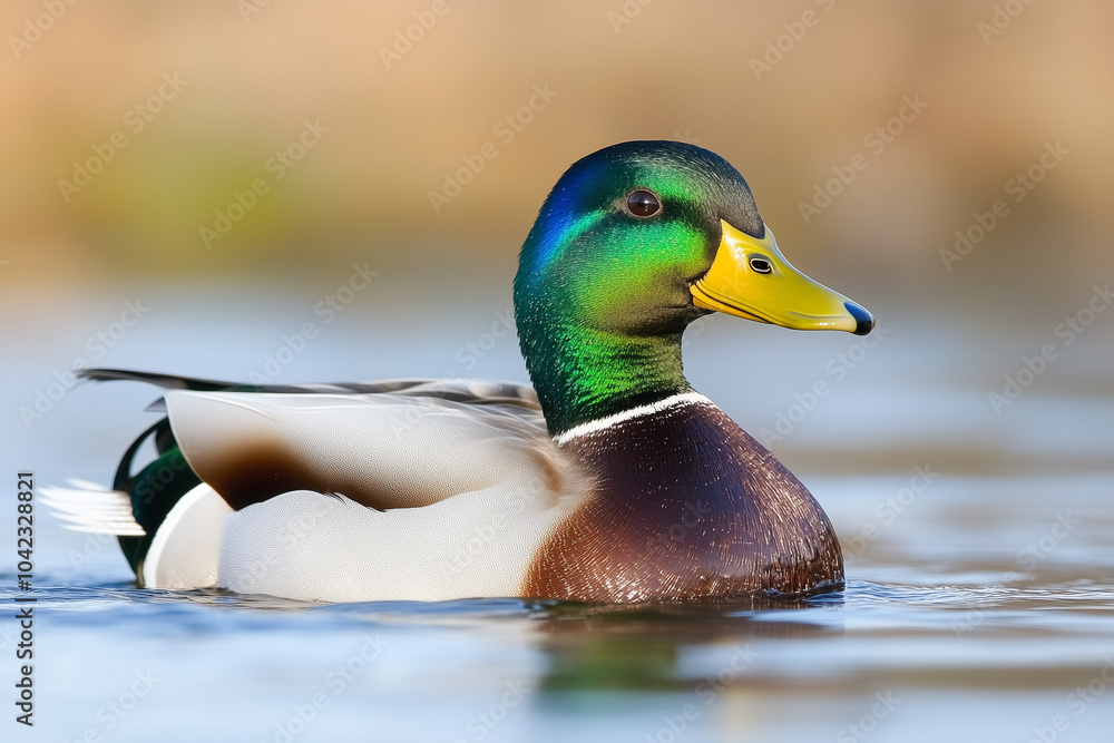 Fototapeta premium mallard duck on the bridge