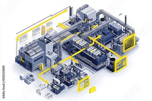 Automation robot arms machine in intelligent factory, generative AI, Industry 4.0, Industrial Engineer