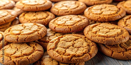 Delicious and crispy ginger cookies baked in oven