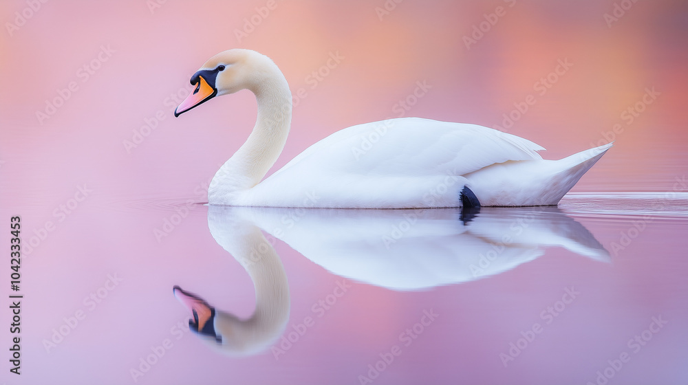 Fototapeta premium white swan on the water