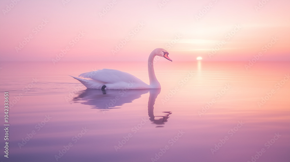 Fototapeta premium white swan on the water