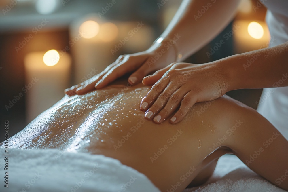 custom made wallpaper toronto digitalWoman receiving a relaxing back massage at a spa, peaceful atmosphere 3