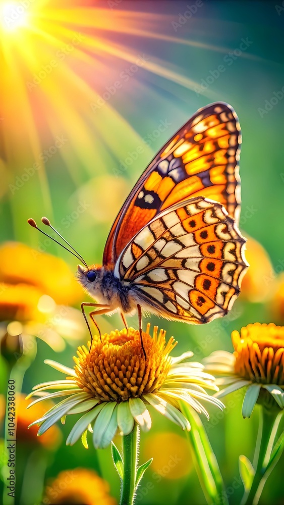 Fototapeta premium butterfly on flower
