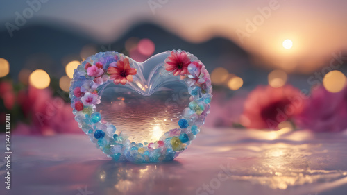 Heart shape for Love concept, Valentine's Day concepts. love symbol, concept for Valentine's Day, wedding etc. Heart elements for love concept design. AI generated image