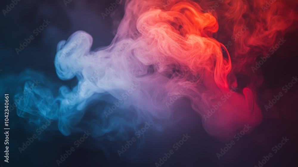 Obraz premium Red and blue smoke blending together in abstract motion