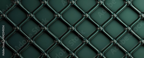 Seamless pattern with dark green geometric design creating a luxurious embossed texture