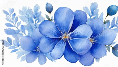 Wallpaper Mural blue flowers Torontodigital.ca