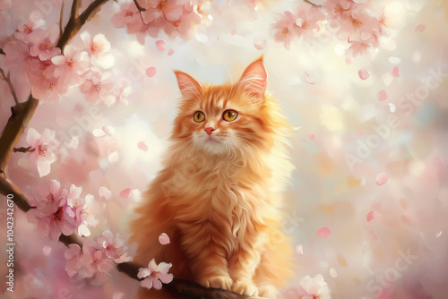 cat with flowers