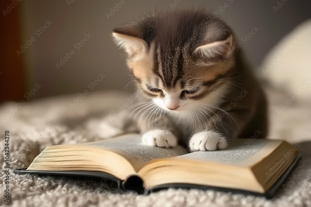a cat reading a cat reading