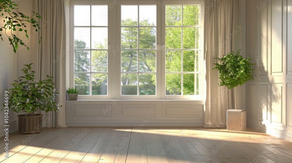 Sunlight streams through a large window in a bright, airy room, illuminating the wooden floor and casting warm shadows. Sunlight streams through a large window in a bright, airy room, illuminating the wooden floor and casting warm shadows.
