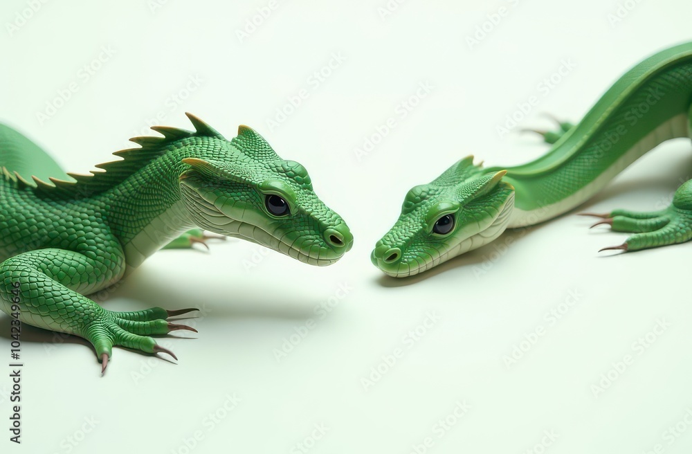 Obraz premium A dragon meets a snake