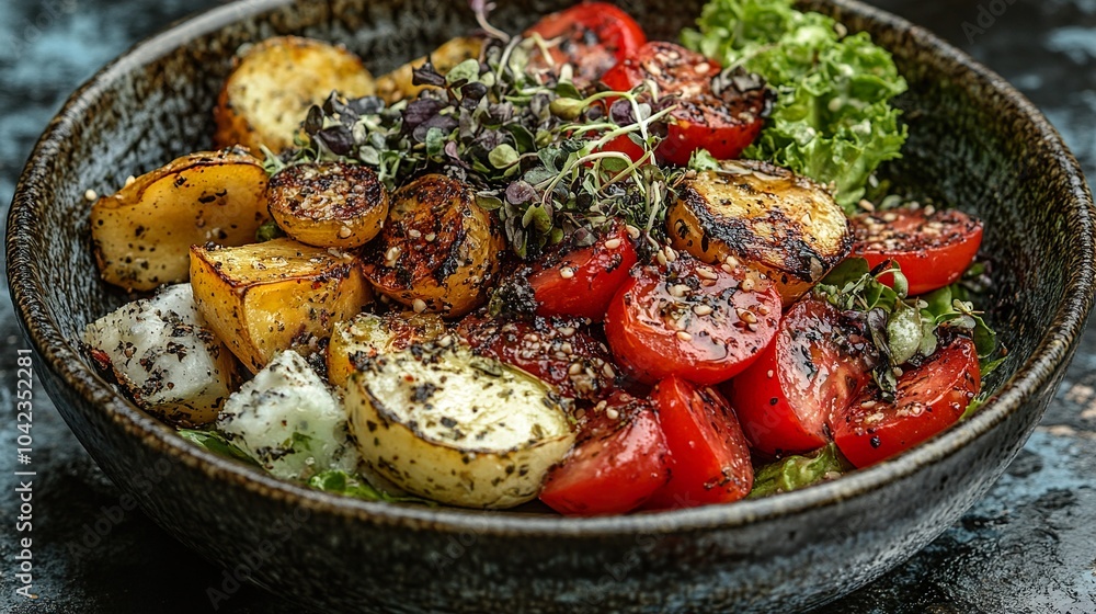 Grilled Tomato and Zucchini Salad with Sesame Seeds Grilled Tomato and Zucchini Salad with Sesame Seeds