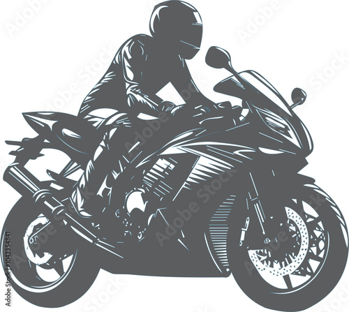 silhouette of a motorcycle/ bike . vector .silhouette of a biker.