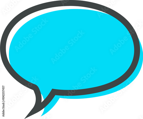 Blue Comic Speech Bubble Vector photo