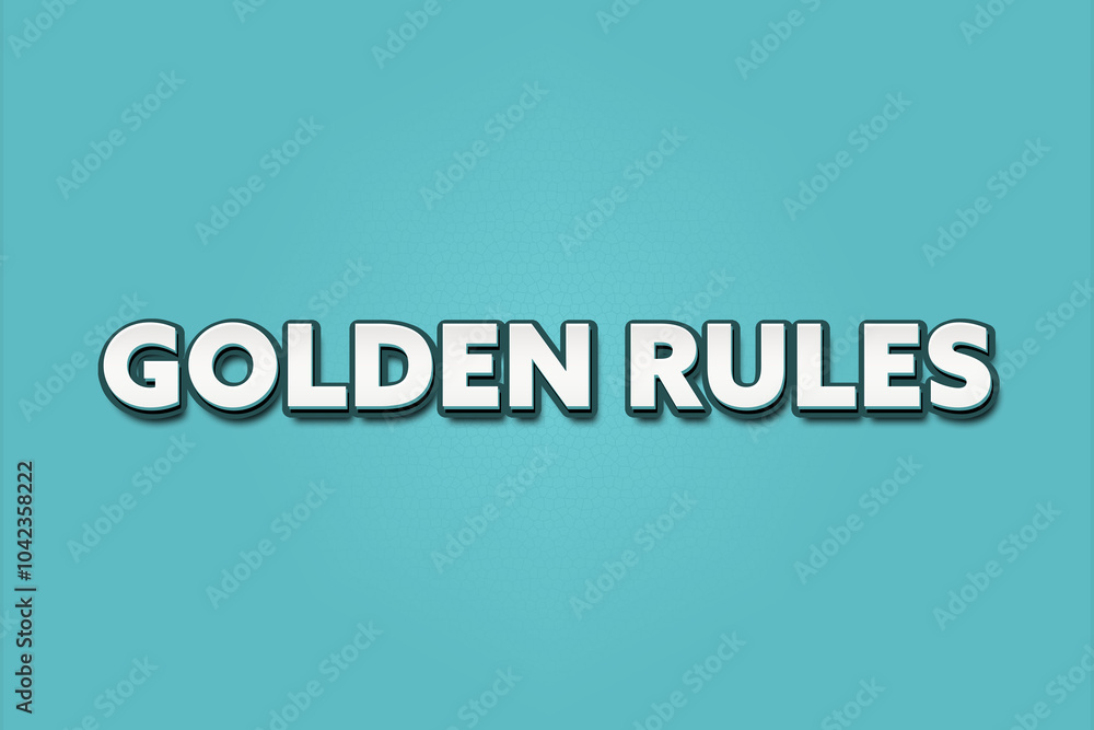 Fototapeta premium Golden Rules. A Illustration with white text isolated on light green background.