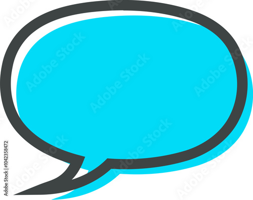 Blue Comic Speech Bubble Vector photo