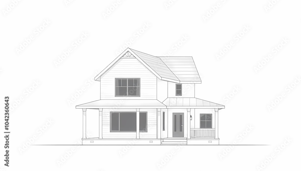 Fototapeta premium Isolated House Illustration on white Background