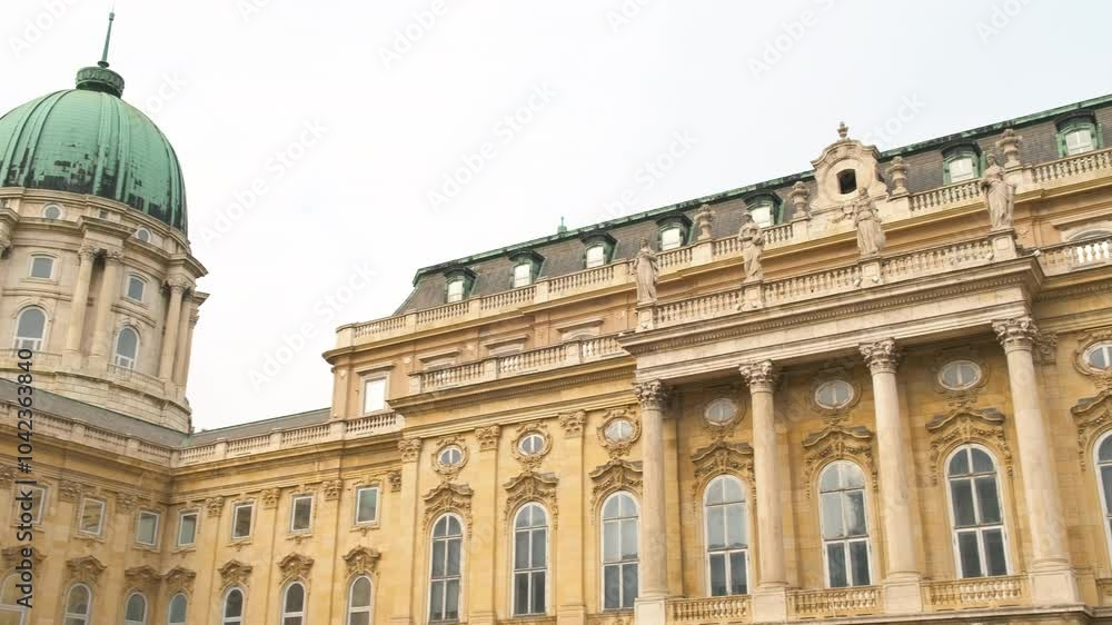 Buda Castle in Budapest. View of the palace from the courtyard. Buda Castle in Budapest. View of the palace from the courtyard.