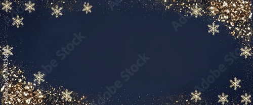 Christmas background features a delicate scatter of snowflakes