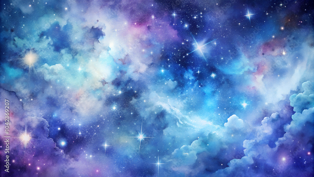 Obraz premium Mystical Galaxy with Stars and Cosmic Clouds in Vibrant Colors